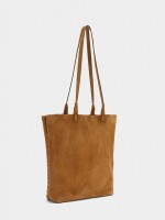 Bolso Shopper De Piel Trenzada camel