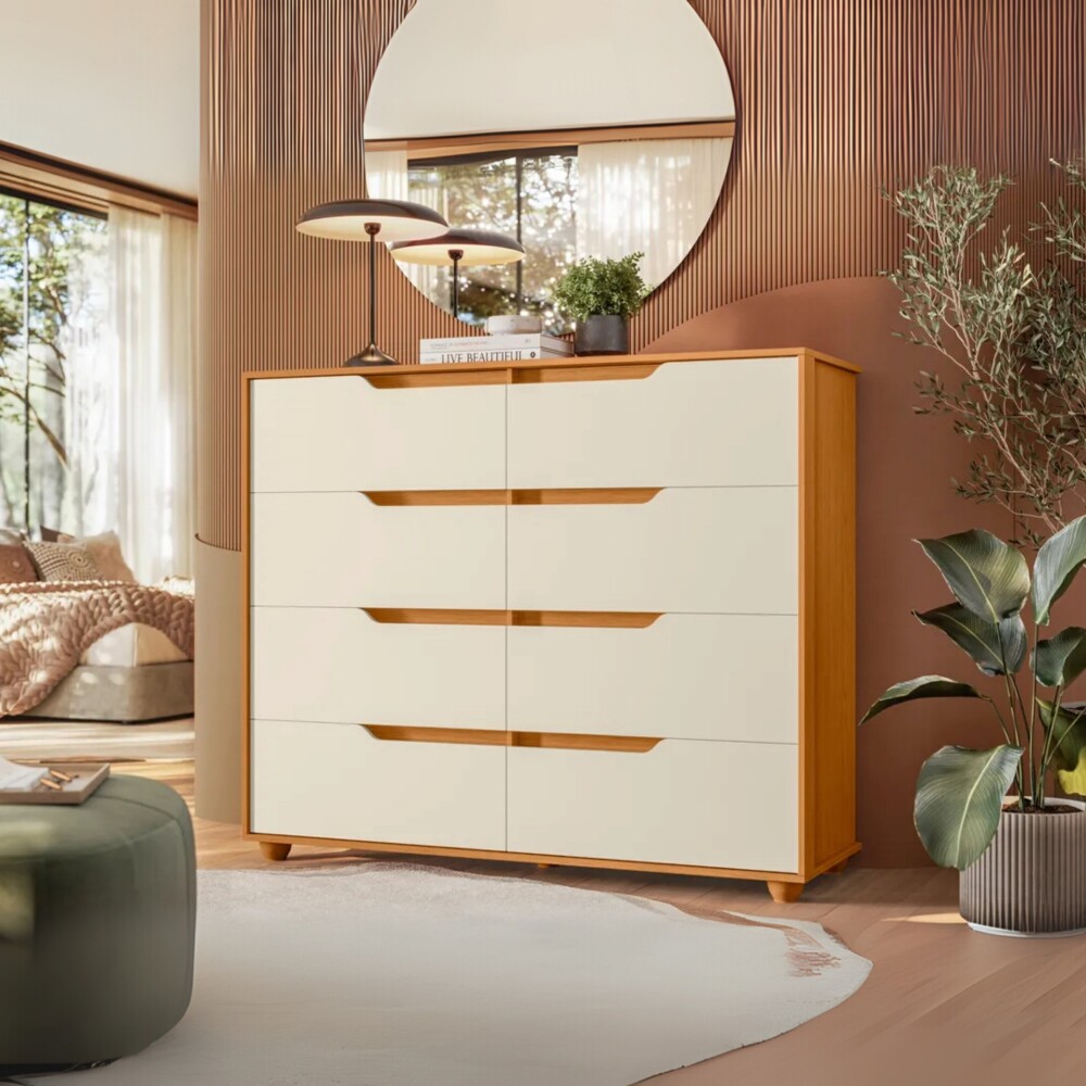 Cómoda 8 Cajones - Doble Marrón