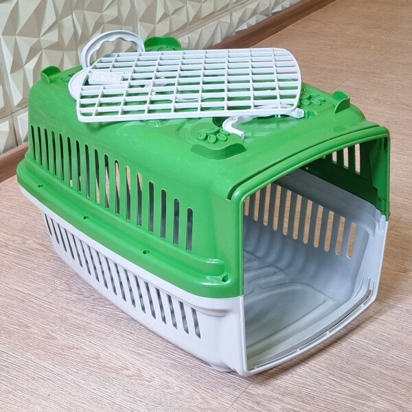 Transportadora Rígida Para Viaje Mascota Perro Gato 62x45x39 Variante Color Verde