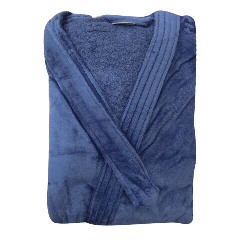 Bata de baño Dohler Velour Variedad de Talles y Colores AZUL PIEDRA