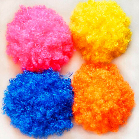 Set N°58 Cotillón Pelucas Afro 9pc Disfraz Fiesta Cot002051