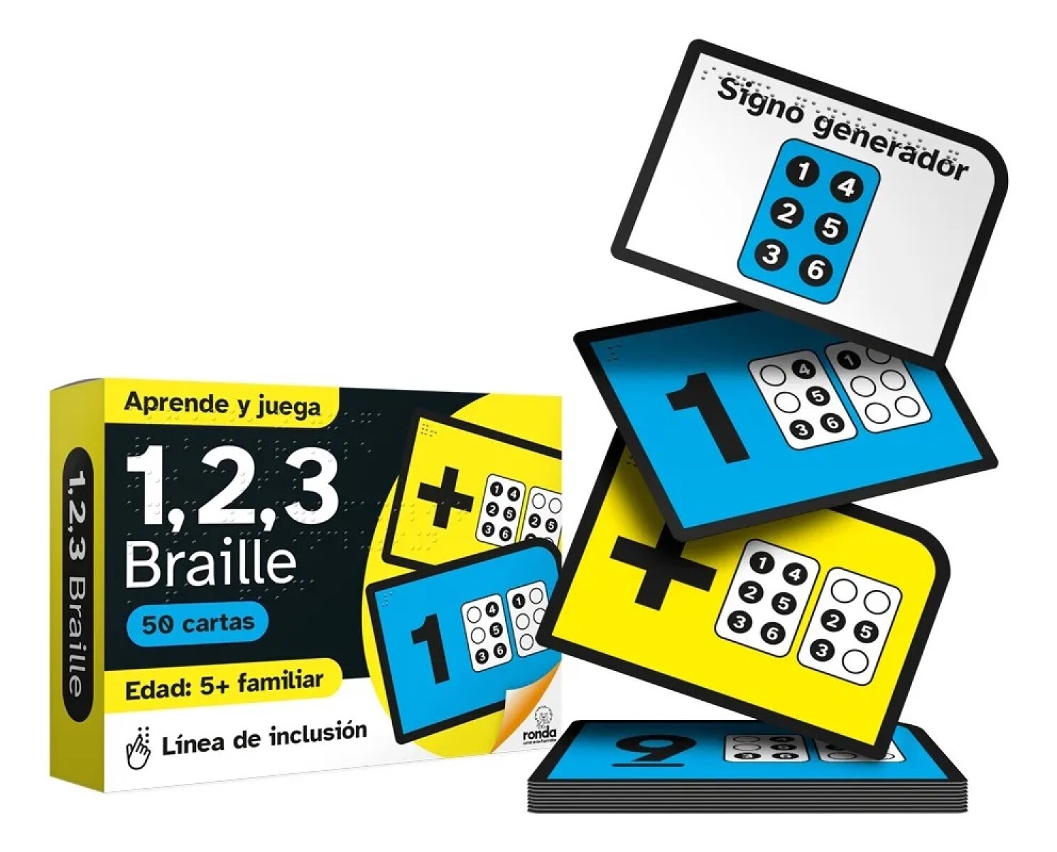 Juego De Cartas 1,2,3 Braille Línea Inclusiva Ronda 