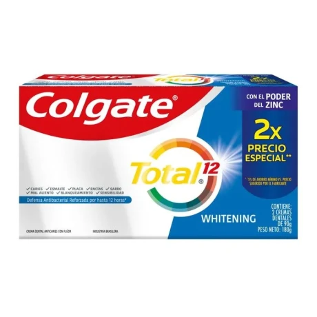 CREMA DENTAL COLGATE TOTAL 12 HS 90 G 2 UNID WHITE CREMA DENTAL COLGATE TOTAL 12 HS 90 G 2 UNID WHITE