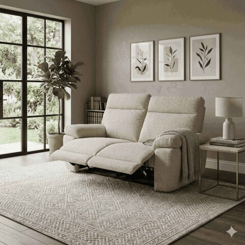SOFA RECLINER ELECTRICO 2 CUERPOS BEIGE 2517 SOFA RECLINER ELECTRICO 2 CUERPOS BEIGE 2517