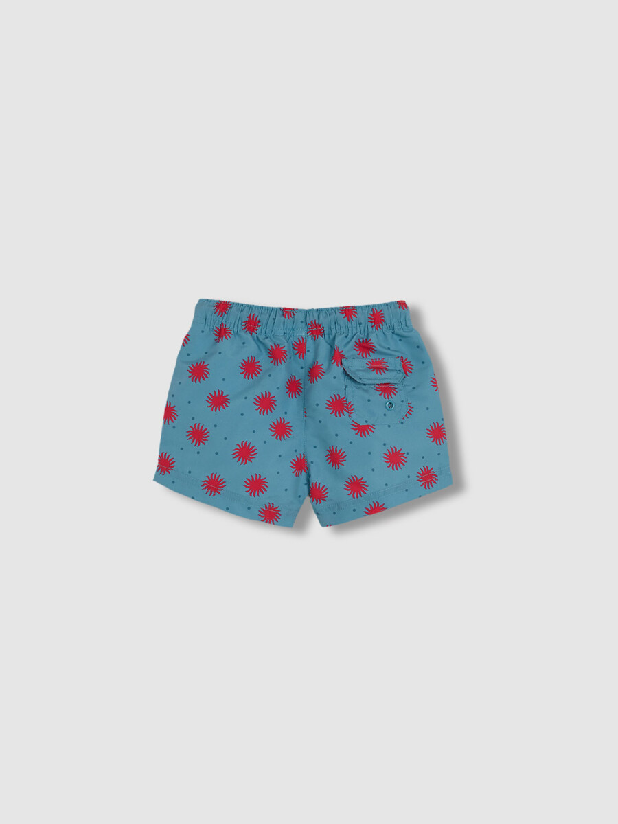 Bañador Estampado Soles Azul Claro