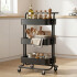 Carrito Organizador Cocina 3 Estantes Carro Con Ruedas Almacenamiento Imback Color Negro Carrito Organizador Cocina 3 Estantes Carro Con Ruedas Almacenamiento Imback Color Negro