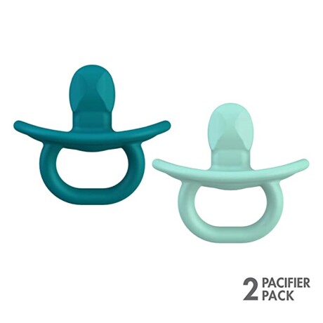 Setx2 Chupetes mordillo silicona punta diamante verde/aqua