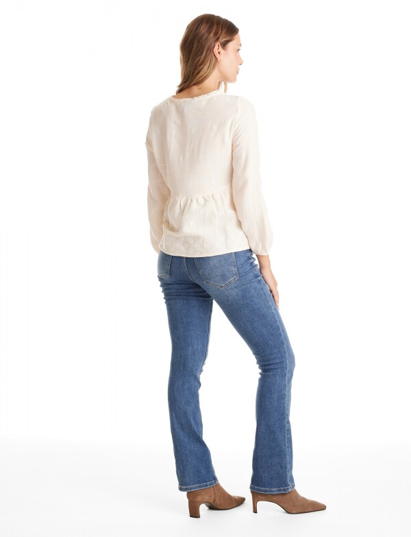 Blusa Algodon Puntilla BEIGE