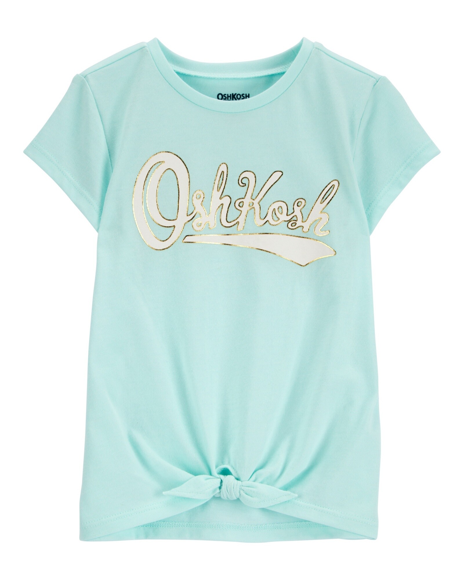Remera de algodón, anudada y con logo Sin color