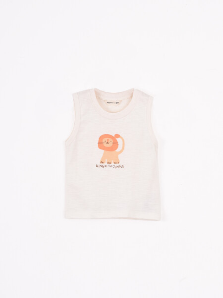 MUSCULOSA ESTAMPADA OFF WHITE