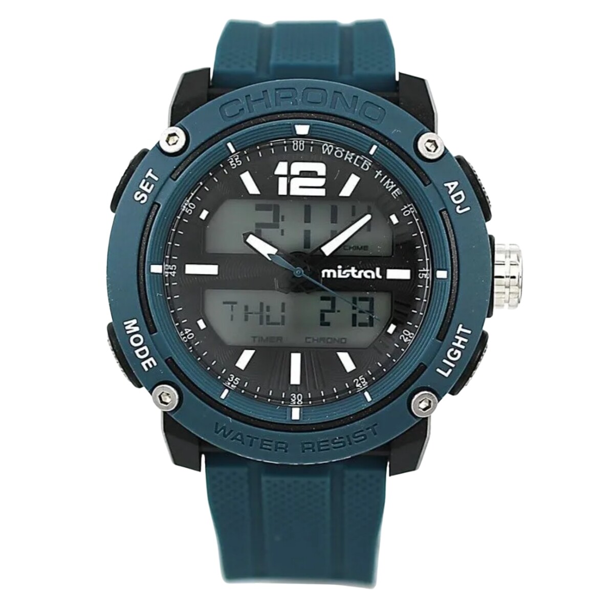 Reloj Mistral Deportivo Silicona Azul 
