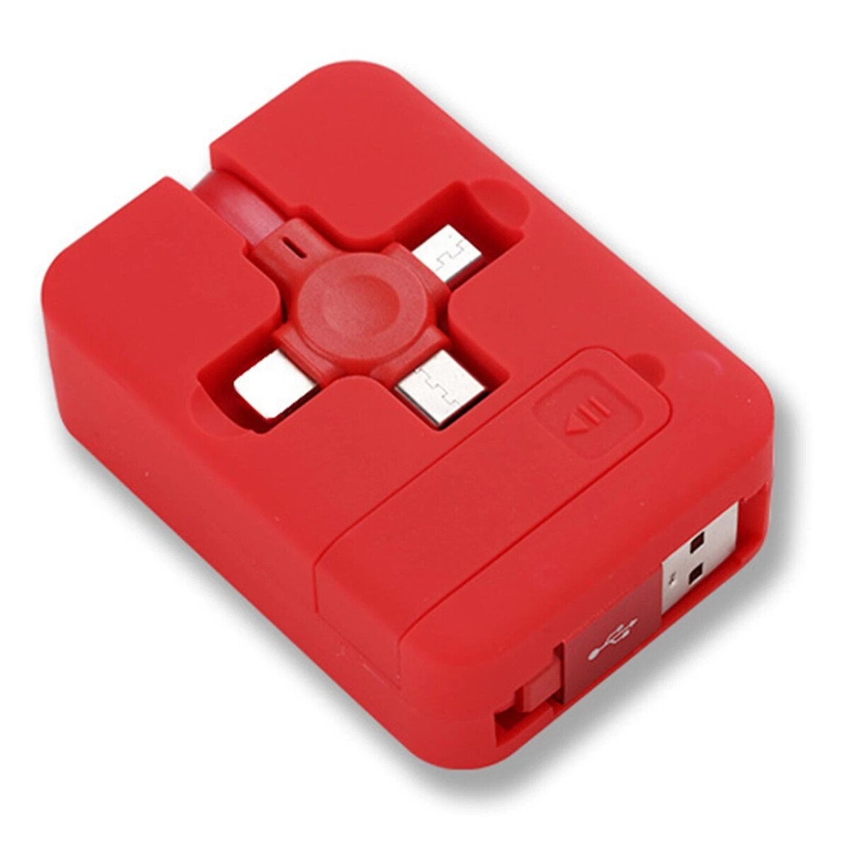 Soporte para Celular con Cable de Carga Retráctil 3 en 1 - ROJO 