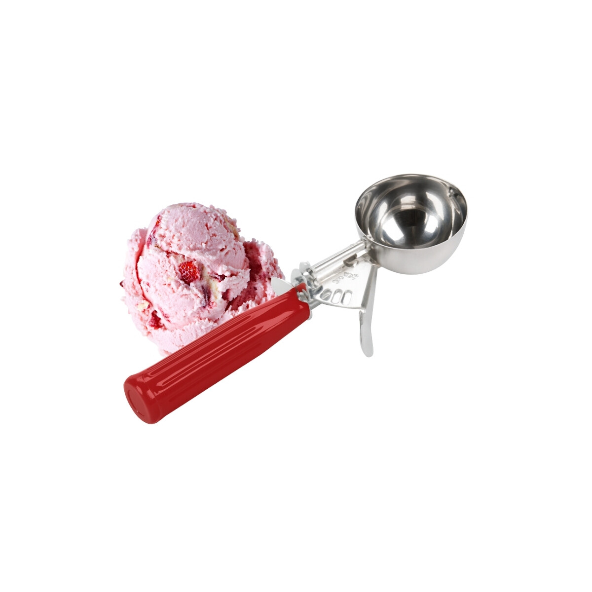 Cuchara de helado acero inoxidable mango rojo 22 ml 