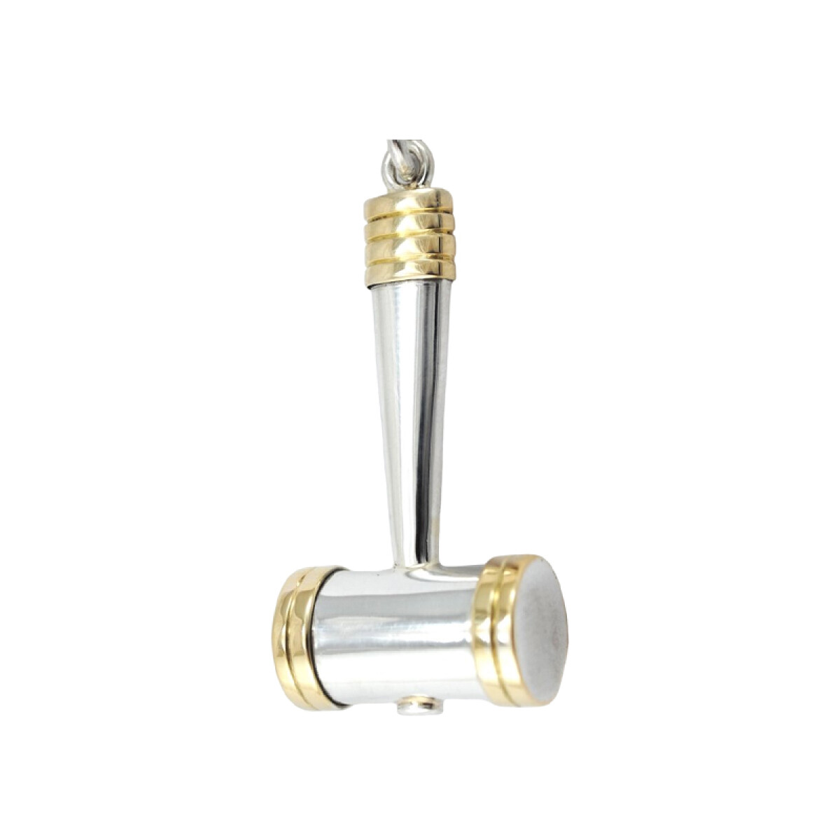 Martillo rematador en plata y oro 