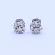Caravanas oro 18k blanco con brillantes. Caravanas oro 18k blanco con brillantes.