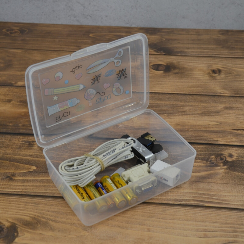 Caja organizadora con traba mediana TRANSPARENTE