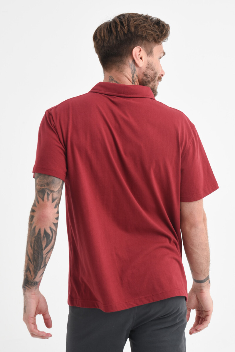Camiseta manga corta polo Bordo