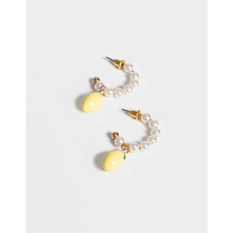 Aros Argolla Con Perlas Dorado