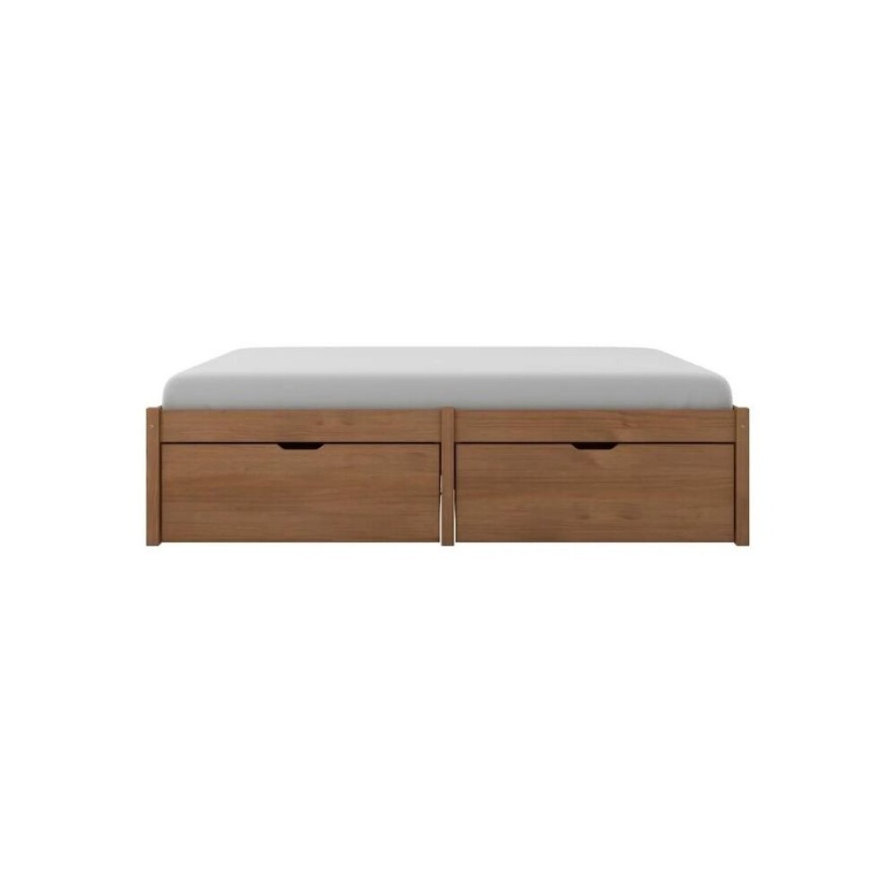 Cama Madera Maciza Con Cajones - Queen - Linea beauty Amendoa