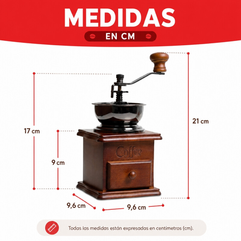 Molinillo manual de café en madera MARRON