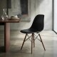 Silla Eames Lumax De Diseño Moderno Con Asiento Liso Y Patas De Madera Para Hogar Negro