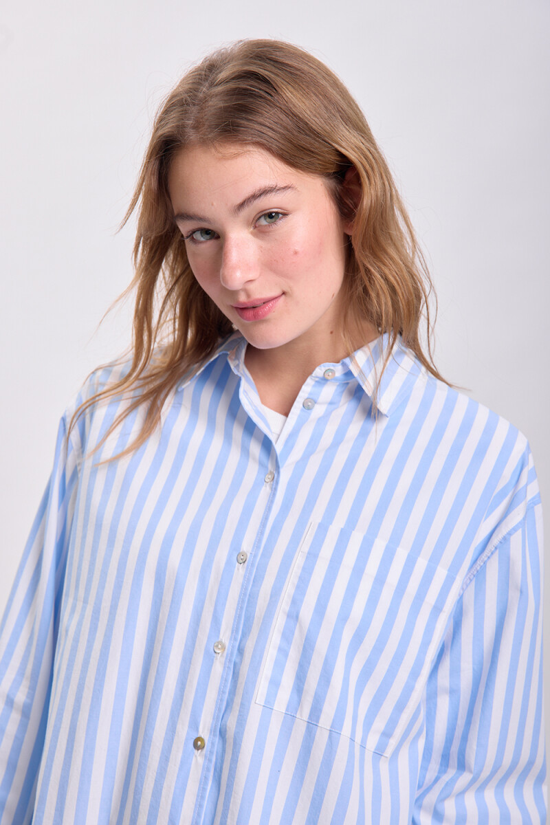 Camisa rayada Blanco