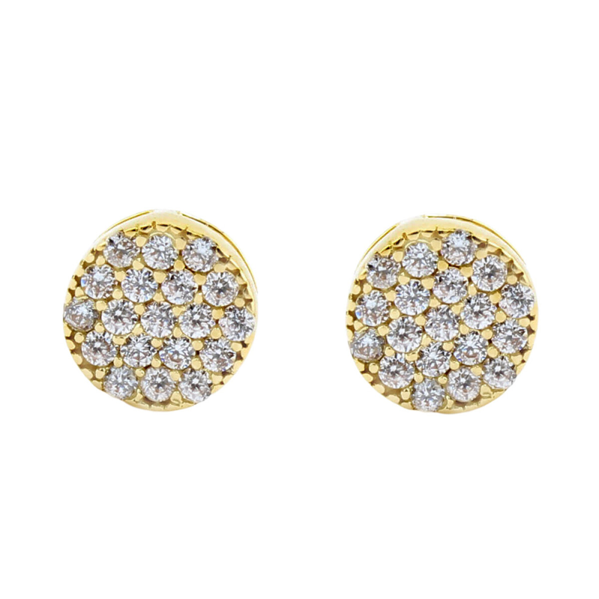Caravanas Tila de oro amarillo 18k con circonias 
