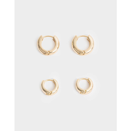 Aros Argollas Set Premium Gold Dorado