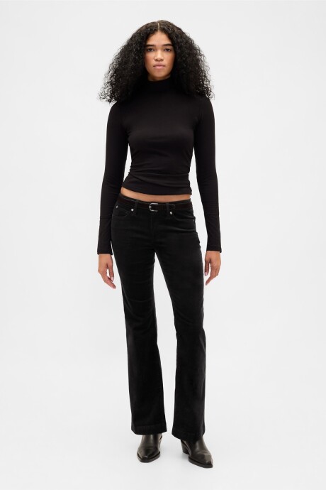 Jean Long And Lean Pana Mujer Black Cord F11