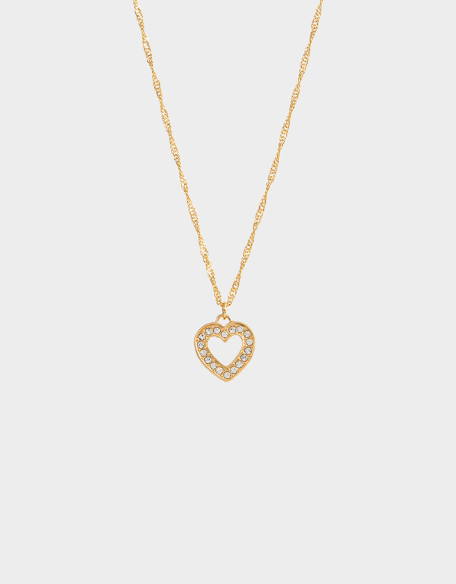 Cadena Corta con Dije Corazón Cadena Con Dije De Corazón - Dorado