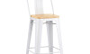 Taburete Con Respaldo Madera - Tolix Blanco