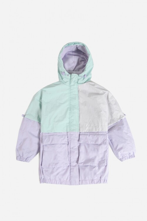 Campera bloques de color VERDE AGUA