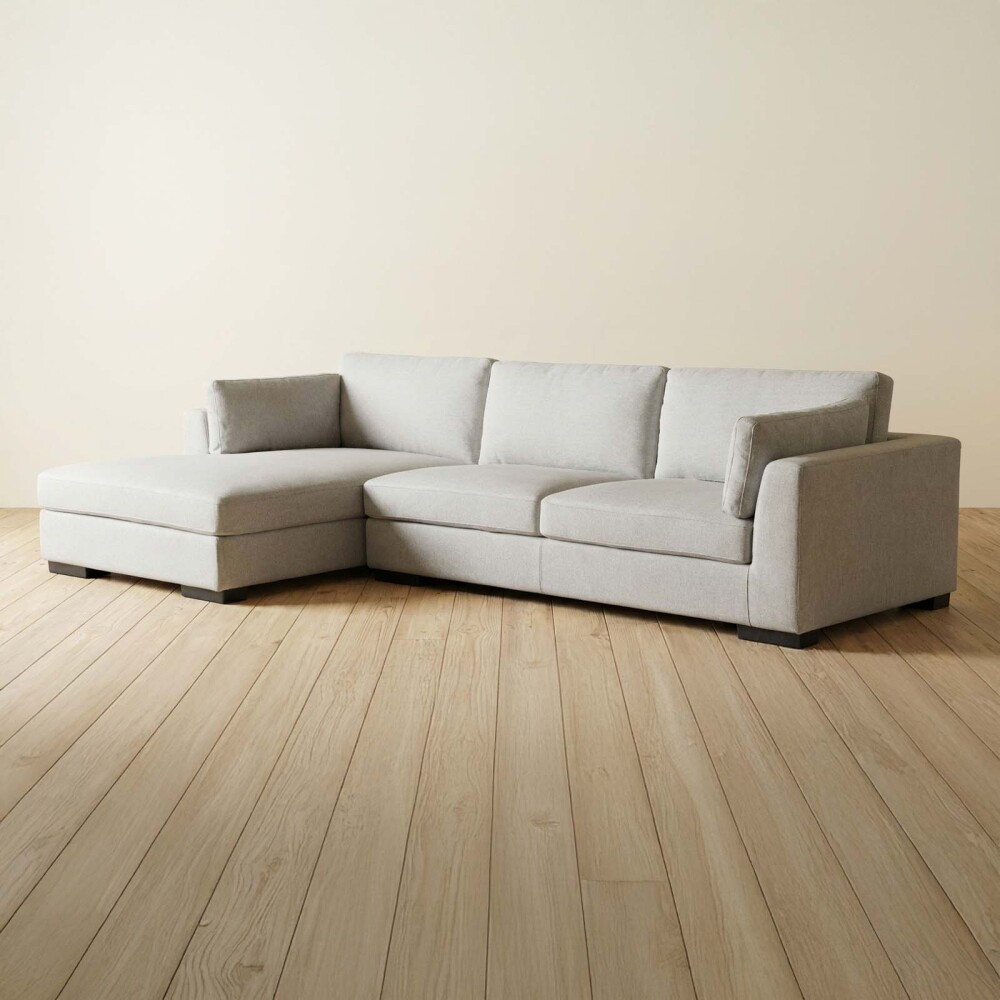 SOFÁ C/CHAISE MÁS DE 4 CUERPOS TELA NATURAL-BEIGE MONACO NATURAL