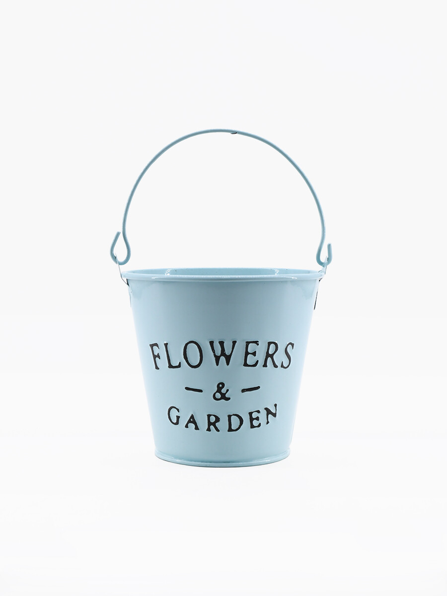 MACETA DE METAL CLEO - CELESTE 