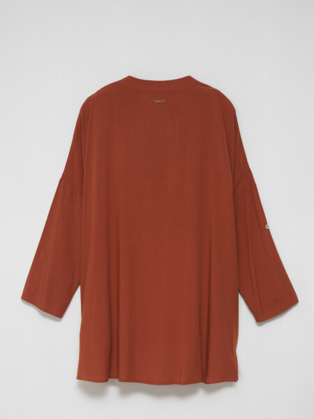 Blusa escote en v Terracota