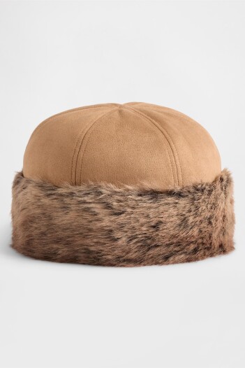 Gorro Piel Sintética Mujer Natural1