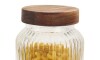 Recipiente vidrio labrado - Tapa de Madera 1.5l Recipiente vidrio labrado - Tapa de Madera 1.5l