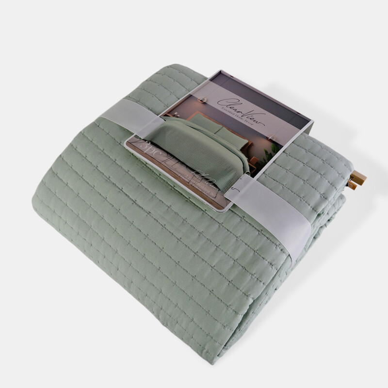 JGO CUBRE CAMA VERDE FULL/QUEEN 224X224CM 3PZAS Unica