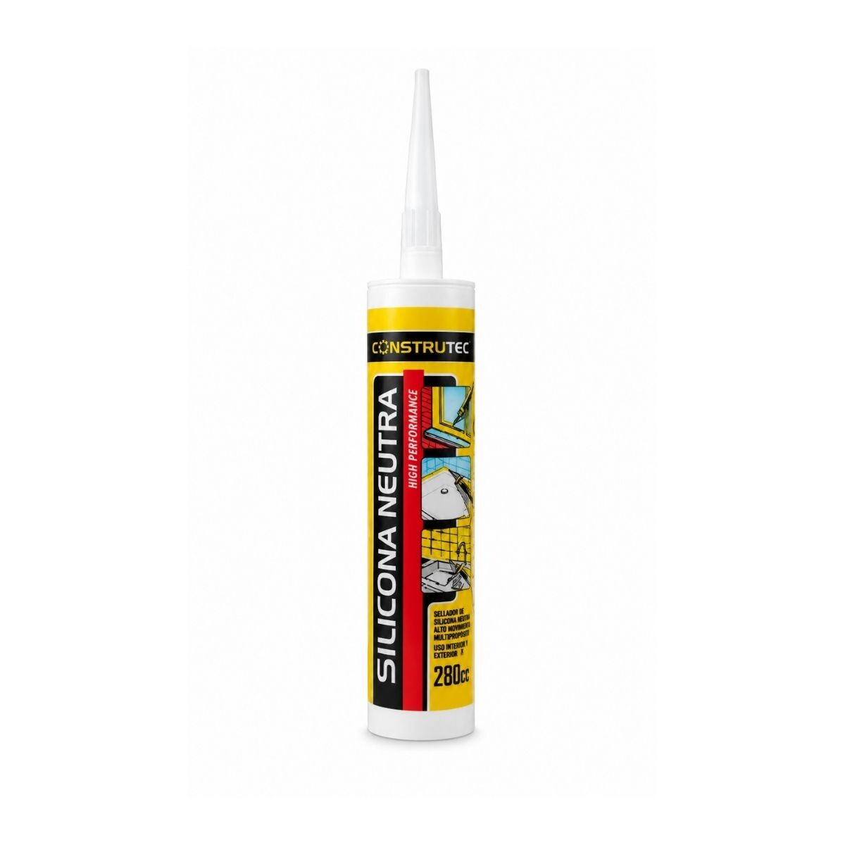 SILICONA NEUTRA 280 ML CONSTRUTECH - Blanca 