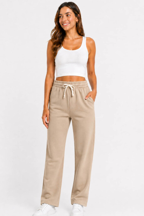 Pantalón Felpa Alex Beige