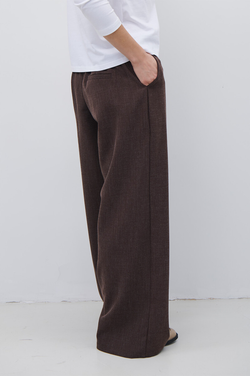 PANTALON MELANGE MARRON