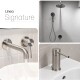 JUEGO DE GRIFERIA SIGNATURE BRUSHED NICKEL LAVATORIO PARED GRIS-BRUSHED NICKEL