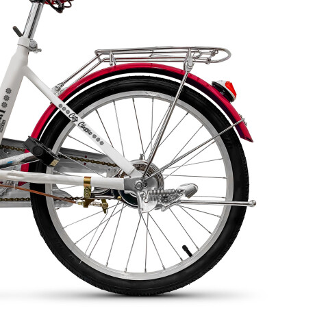 Bicicleta Plegable Paseo Rod 20 Dama Niña Accesorios Rojo