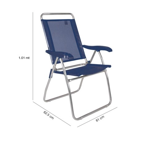 Reposera Silla Alta 4 Posiciones Aluminio Mor Boreal Azul Marino