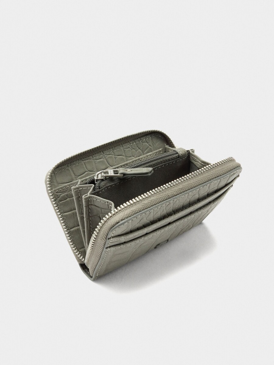 Cartera Con Grabado Animal Xs gris