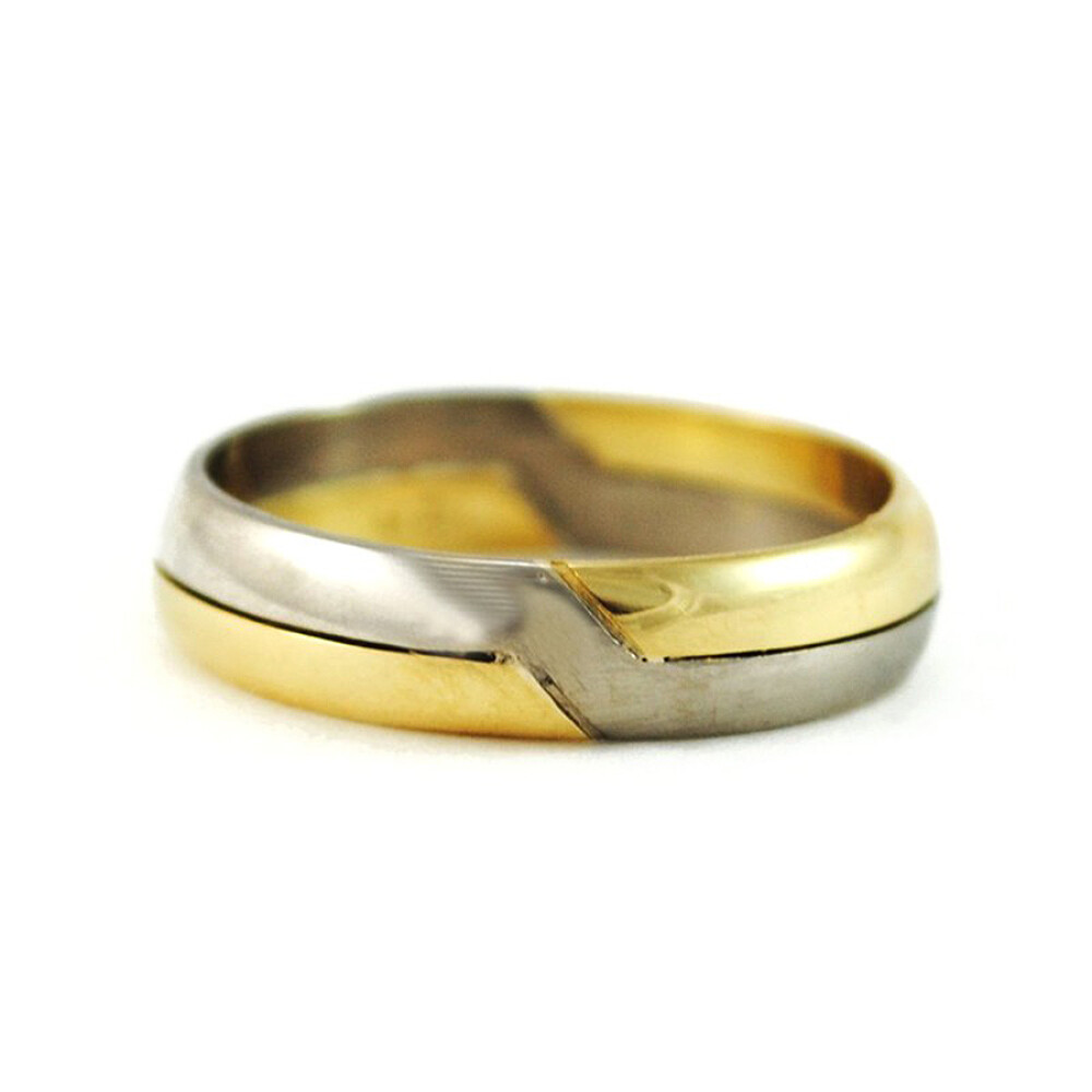 Alianzas 4.5 Mm De Ancho Oro 18 K Dos Tonos Alianzas 4.5 Mm De Ancho Oro 18 K Dos Tonos