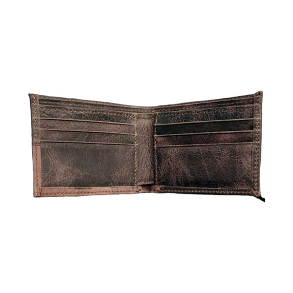 Billetera Caballero De Cuero Con Divisiones 822 Marron
