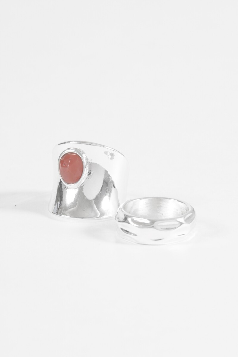 Set de 2 anillos antique plateado