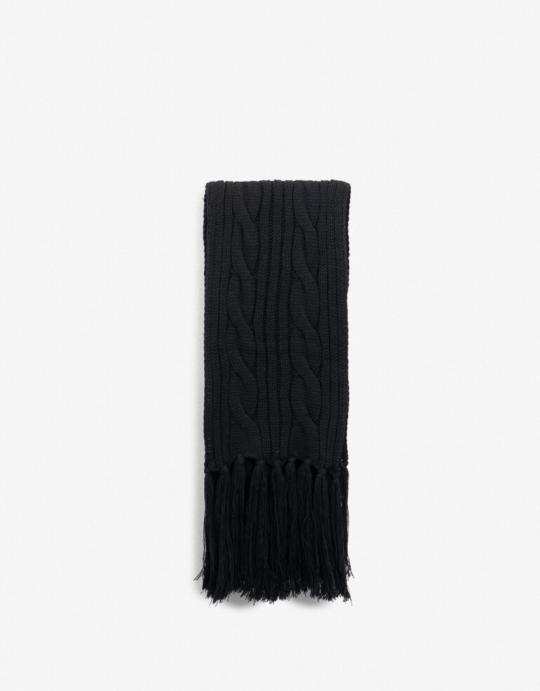 Bufandas Punto Liso Bufanda Skinny - Negro