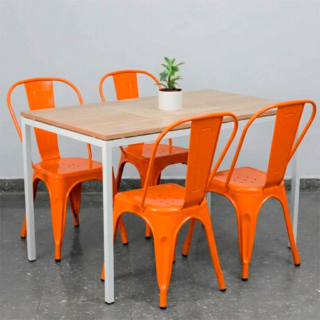 Silla Tolix Metálica Acero Industrial Sandman Comedor Naranja